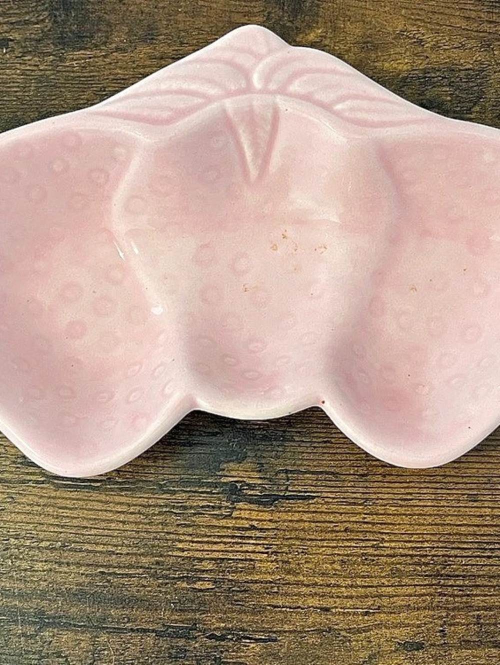 Belmar California Strawberry Divided Dish Pink Ceramic Serveware